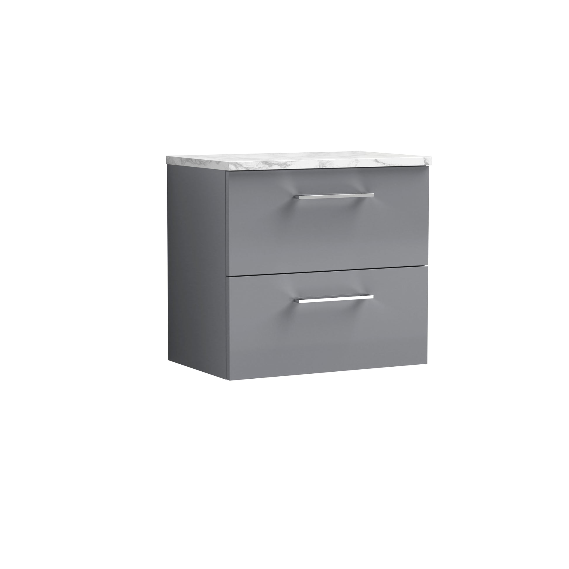 Nuie 600mm Wall Hung 2-Drawer Vanity & Laminate Worktop