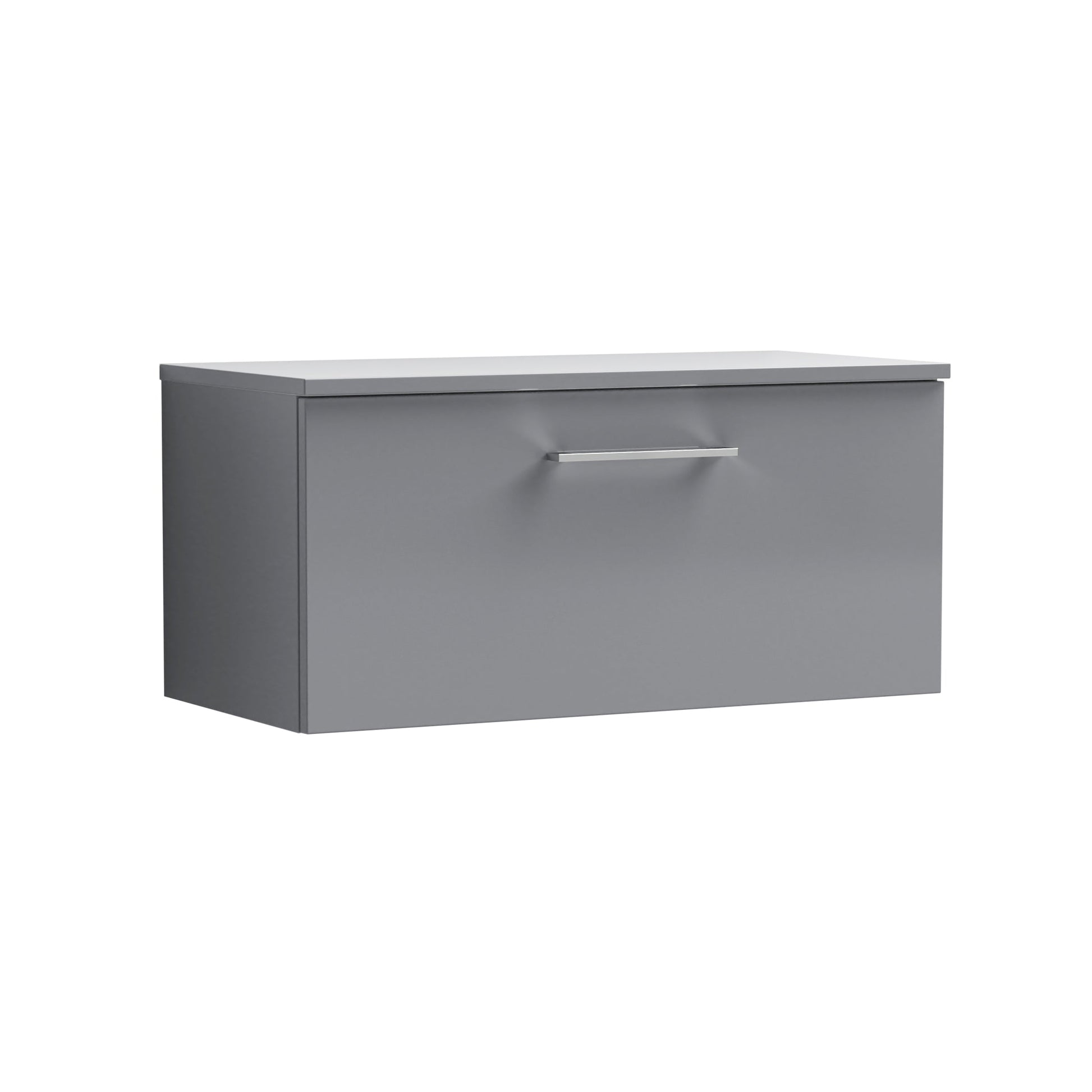 Arno 800mm Satin Grey Wall Hung 1 Drawer Vanity & Worktop