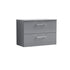 Arno 800mm Satin Grey Wall Hung 2 Drawer Vanity & Worktop