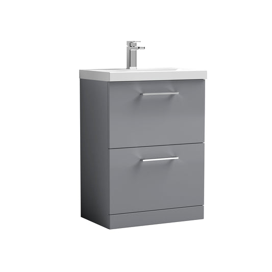 nuie 600mm floor standing 2 drawer vanity basin 1arn2233a, Nuie, Sink Vanity Unit, Basin Unit, 1