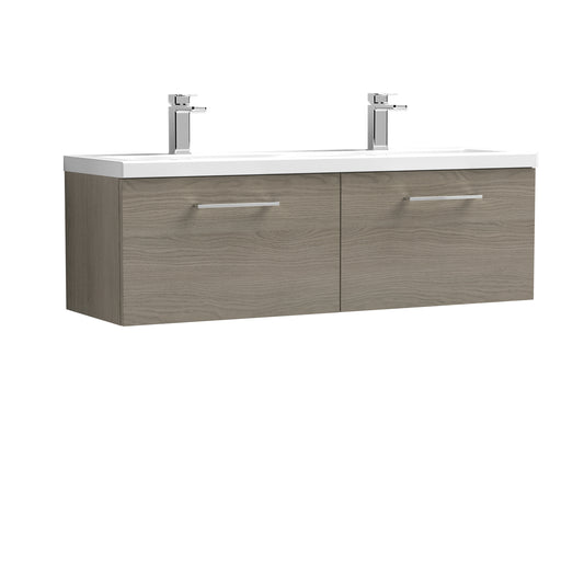 Nuie 1200mm Wall Hung 2 Drawer Vanity & Double Basin