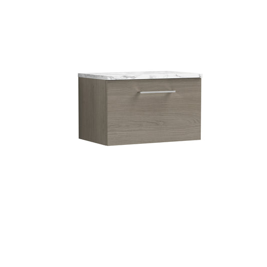 Nuie 600mm Wall Hung 1-Drawer Vanity & Laminate Worktop