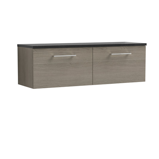 Nuie 1200mm Wall Hung 2-Drawer Vanity & Laminate Worktop