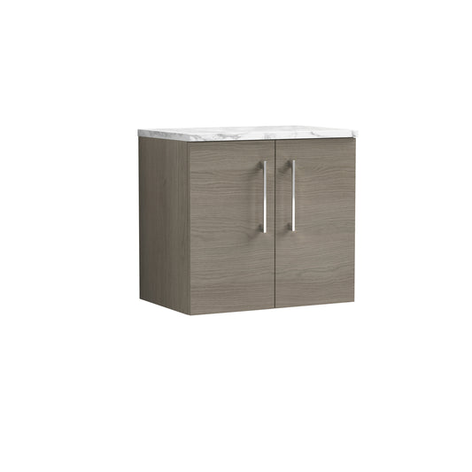 Nuie 600mm Wall Hung 2-Door Vanity & Laminate Worktop