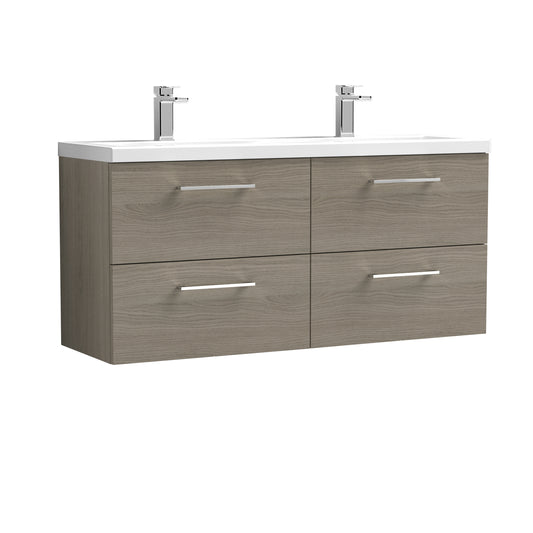 Nuie 1200mm Wall Hung 4 Drawer Vanity & Double Basin