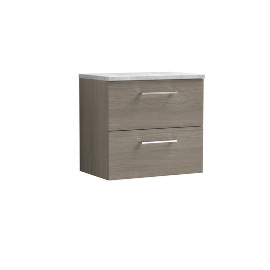 Nuie 600mm Wall Hung 2 Drawer Vanity & Laminate Top