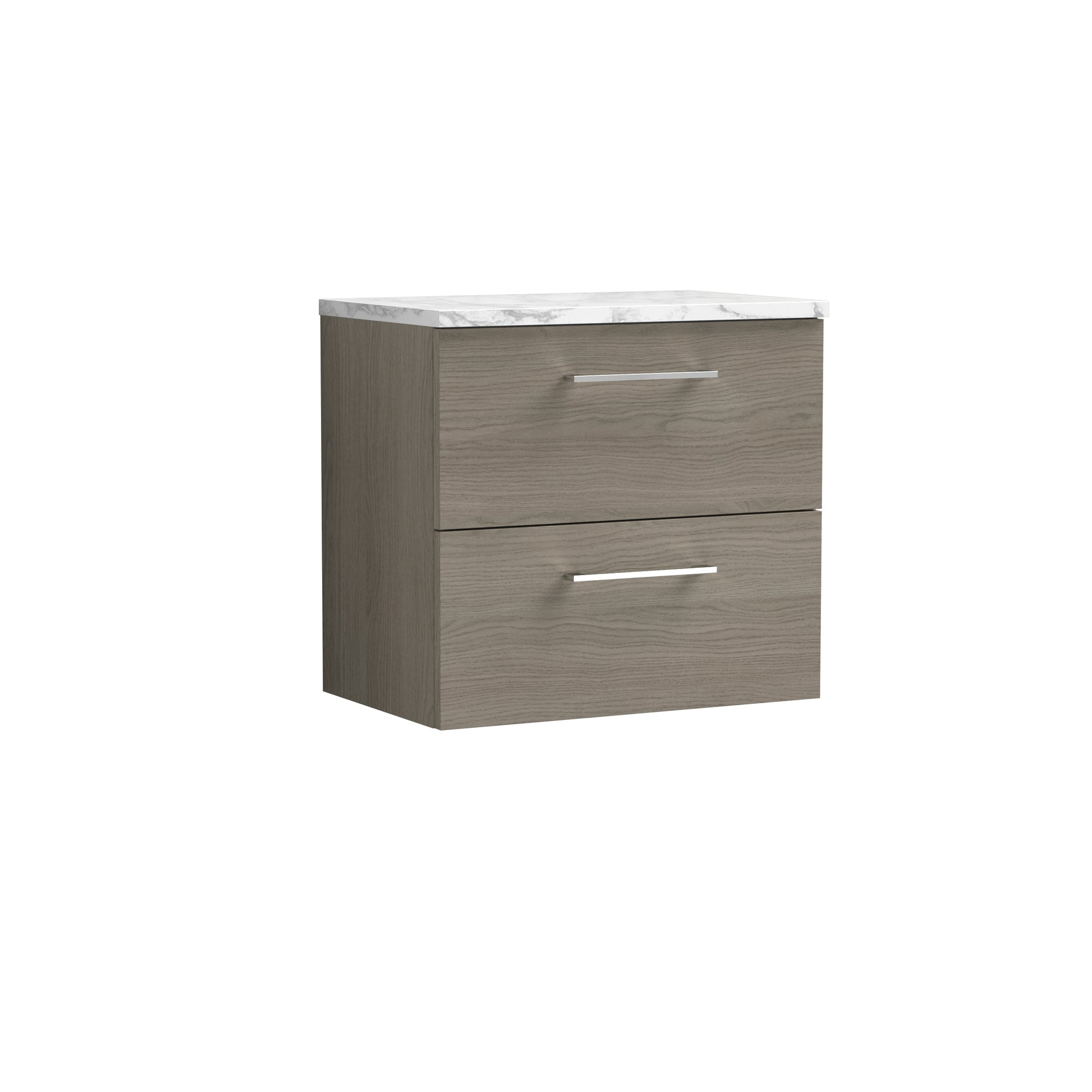 Nuie 600mm Wall Hung 2-Drawer Vanity & Laminate Worktop