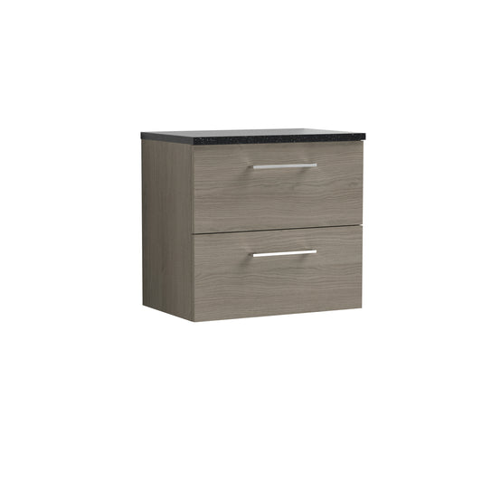 Nuie 600mm Wall Hung 2 Drawer Vanity & Laminate Top
