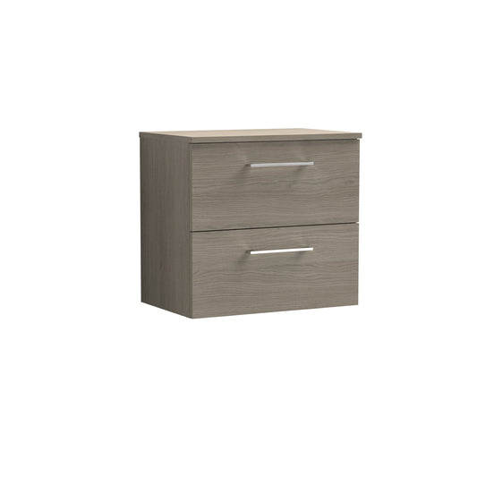 Nuie 600mm Wall Hung 2 Drawer Vanity & Worktop