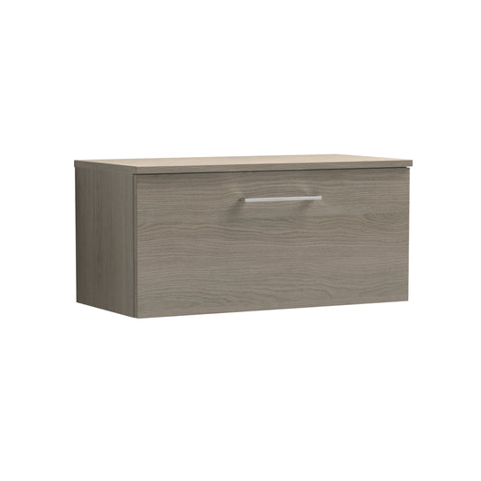 Arno Solace Oak 800mm Wall Hung 1 Drawer Vanity & Worktop