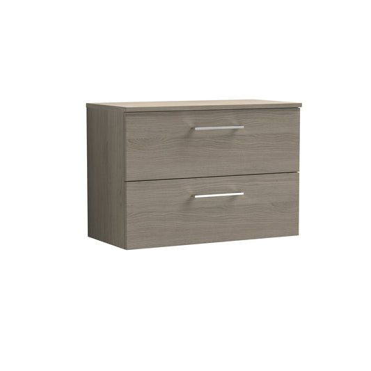Arno Solace Oak 800mm Wall Hung 2 Drawer Vanity & Worktop