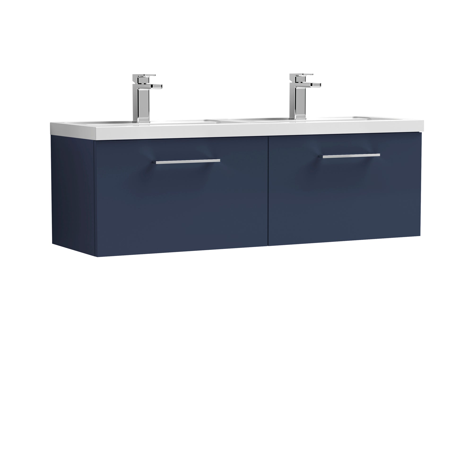 Nuie 1200mm Wall Hung 2-Drawer Vanity & Double Basin