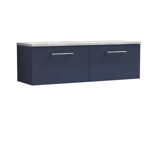 Nuie 1200mm Wall Hung 2-Drawer Vanity & Laminate Worktop