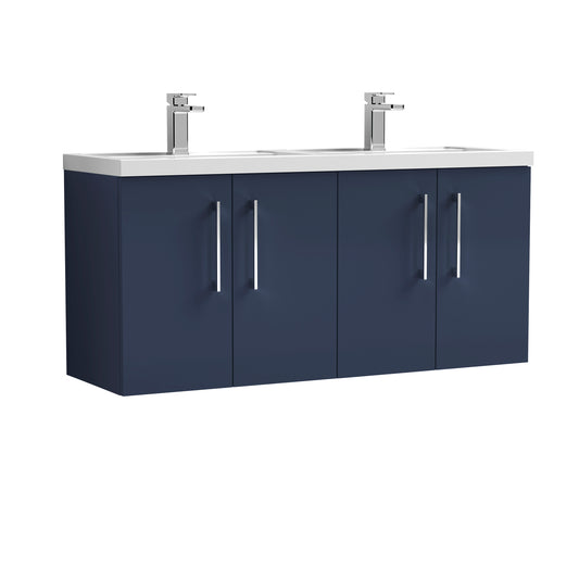 Nuie 1200mm Wall Hung 4-Door Vanity & Double Basin