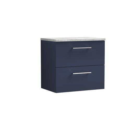 Nuie 600mm Wall Hung 2-Drawer Vanity & Laminate Worktop