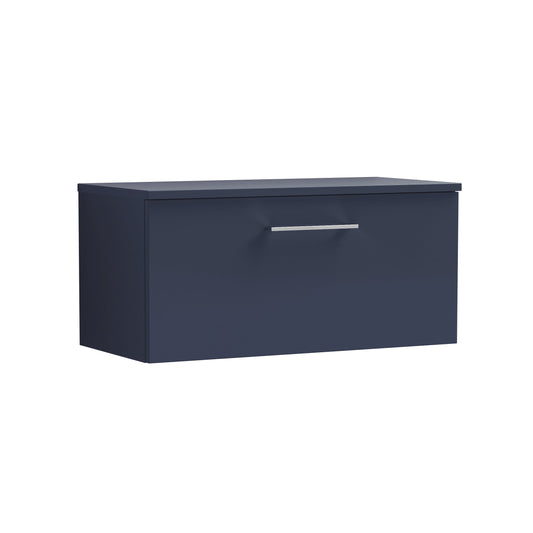 Arno Midnight Blue 800mm Wall Hung 1-Drawer Vanity & Worktop