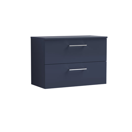 Arno Midnight Blue 800mm Wall Hung 2-Drawer Vanity & Worktop