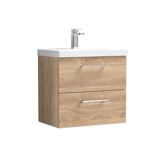 nuie 600mm wall hung 2 drawer vanity basin 1arn3024a, Nuie, Wall Hung Vanity Unit, 1