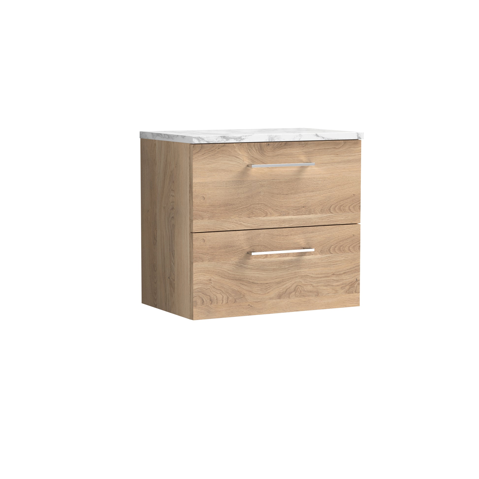 Nuie 600mm Wall Hung 2-Drawer Vanity & Laminate Worktop