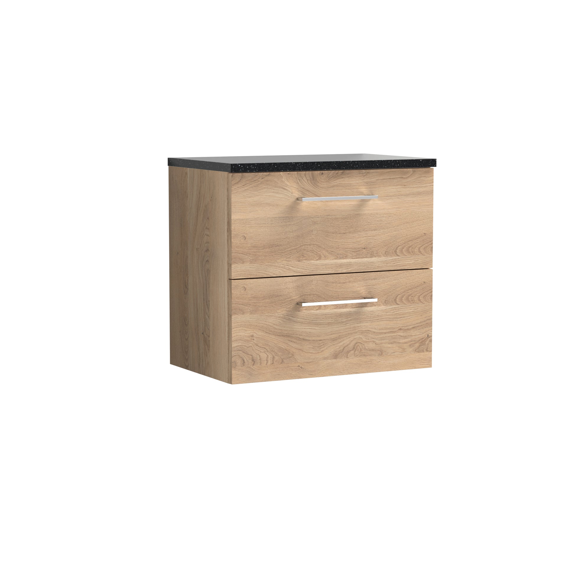 Nuie 600mm Wall Hung 2-Drawer Vanity & Laminate Worktop