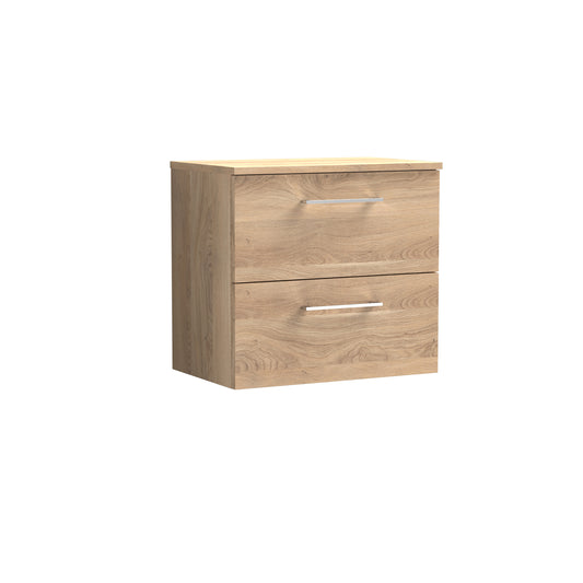 Nuie 600mm Wall Hung 2-Drawer Vanity & Worktop