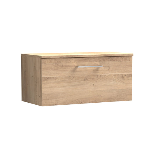Arno Bleached Oak 800mm Wall Hung 1-Drawer Vanity & Worktop