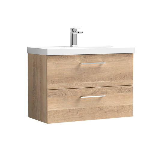 nuie 800mm wall hung 2 drawer vanity basin 1arn3026a, Nuie, Wall Hung Vanity Unit, 1