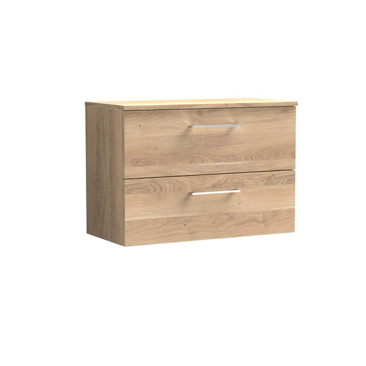 Arno Bleached Oak 800mm Wall Hung 2-Drawer Vanity & Worktop