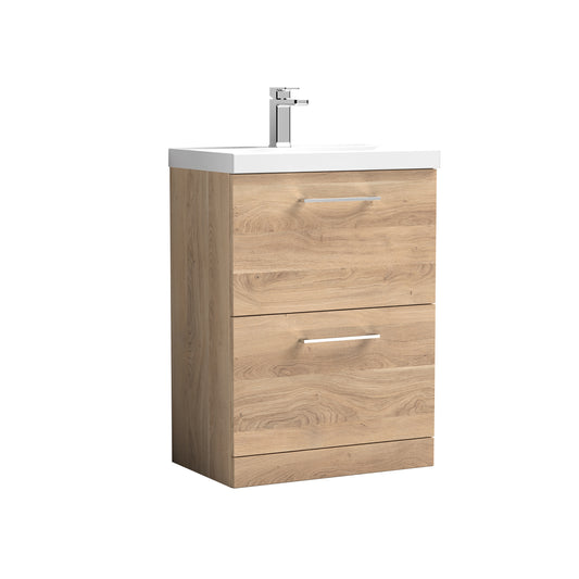 nuie 600mm floor standing 2 drawer vanity basin 1arn3033a, Nuie, Sink Vanity Unit, Basin Unit, 1