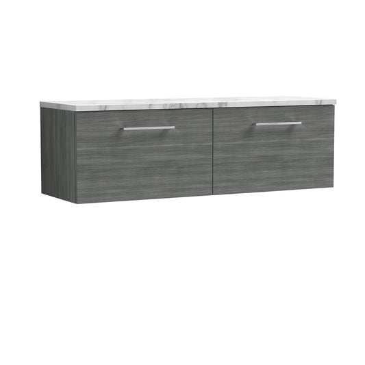 Nuie 1200mm Wall Hung 2-Drawer Vanity & Laminate Worktop