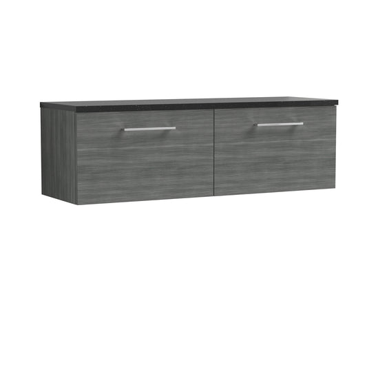 Nuie 1200mm Wall Hung 2-Drawer Vanity & Laminate Worktop