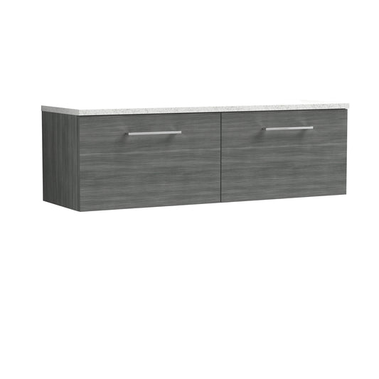 Nuie 1200mm Wall Hung 2-Drawer Vanity & Laminate Worktop