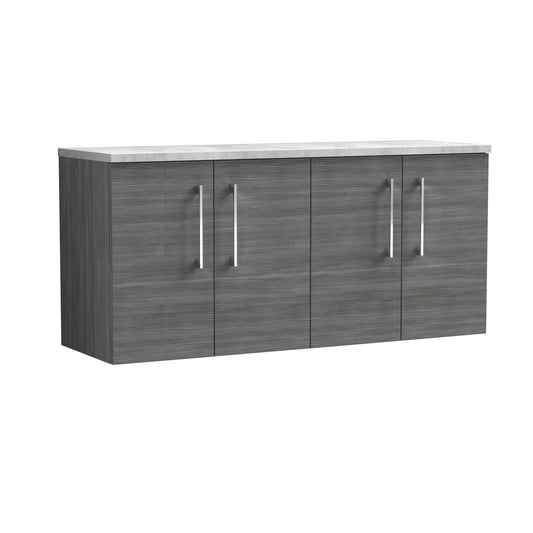 Nuie 1200mm Wall Hung 4-Door Vanity & Laminate Worktop