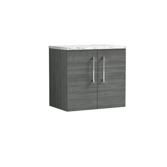 Nuie 600mm Wall Hung 2-Door Vanity & Laminate Worktop