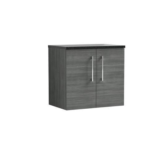 Nuie 600mm Wall Hung 2 Door Vanity & Laminate Top