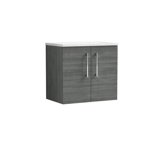 Nuie 600mm Wall Hung 2 Door Vanity & Laminate Top