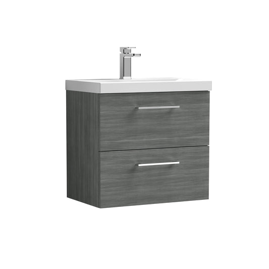 nuie 600mm wall hung 2 drawer vanity basin 1arn524a, Nuie, Wall Hung Vanity Unit, 1