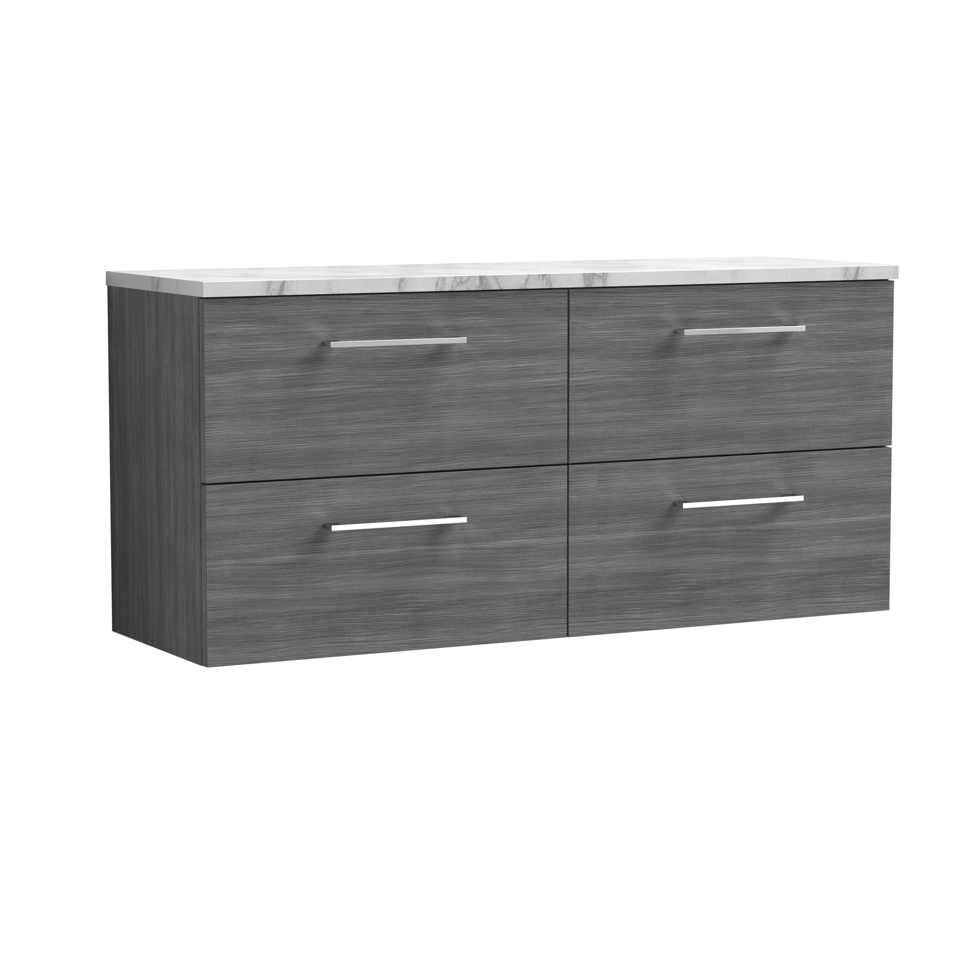 Nuie 1200mm Wall Hung 4-Drawer Vanity & Laminate Worktop