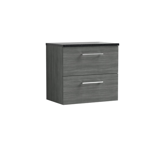 Nuie 600mm Wall Hung 2 Drawer Vanity & Laminate Top