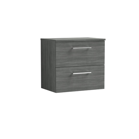 Nuie 600mm Wall Hung 2 Drawer Vanity & Worktop