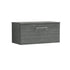 Arno Anthracite Woodgrain 800mm Wall Hung 1 Drawer Vanity & Worktop