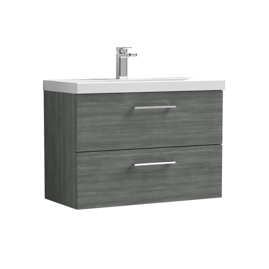 nuie 800mm wall hung 2 drawer vanity basin 1arn526a, Nuie, Wall Hung Vanity Unit, 1