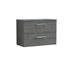 Arno Anthracite Woodgrain 800mm Wall Hung 2 Drawer Vanity & Worktop