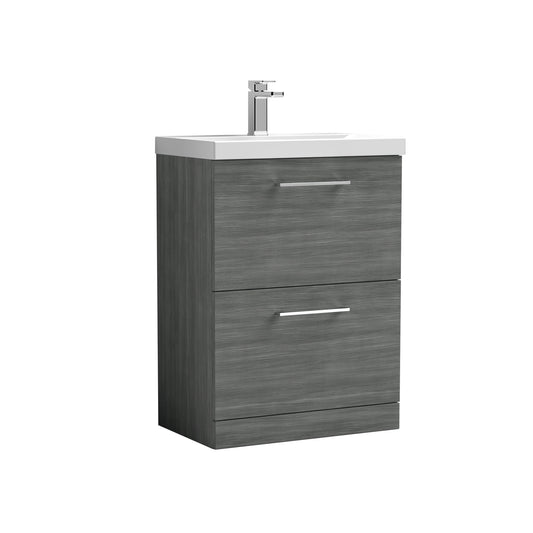 nuie 600mm floor standing 2 drawer vanity basin 1arn533a, Nuie, Sink Vanity Unit, Basin Unit, 1