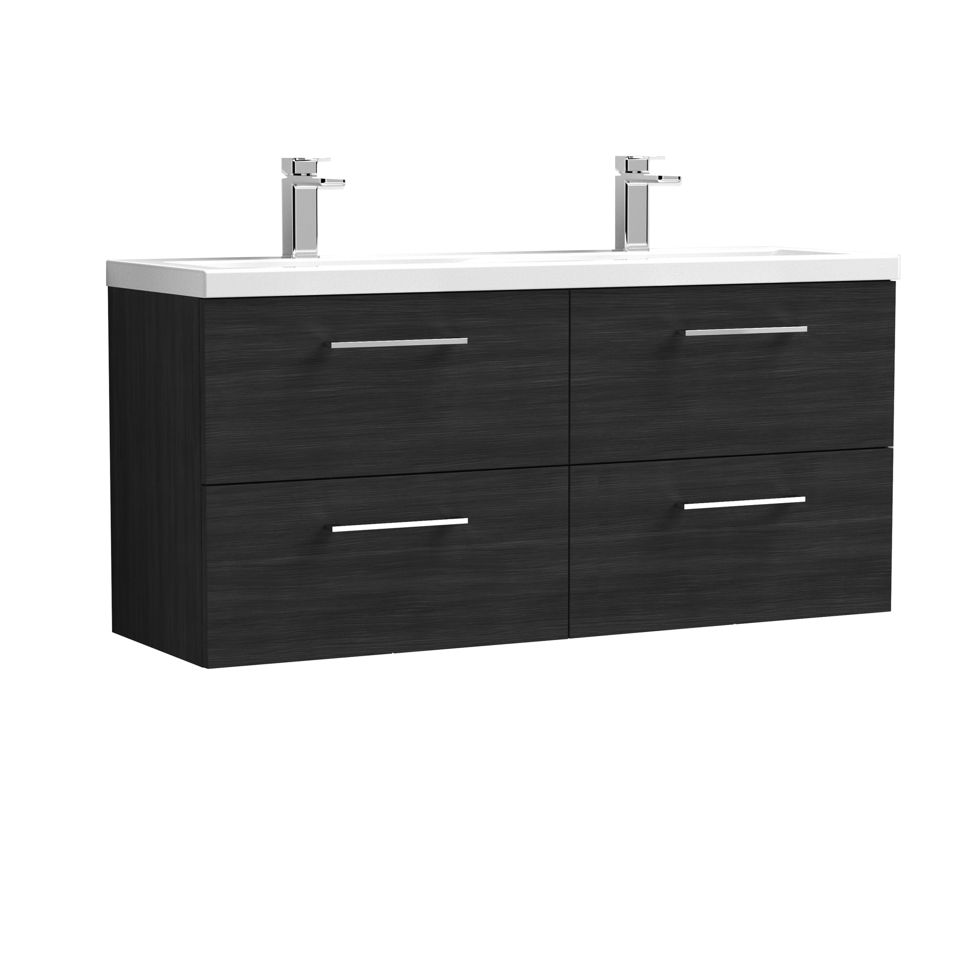 Nuie 1200mm Wall Hung 4 Drawer Vanity & Double Basin