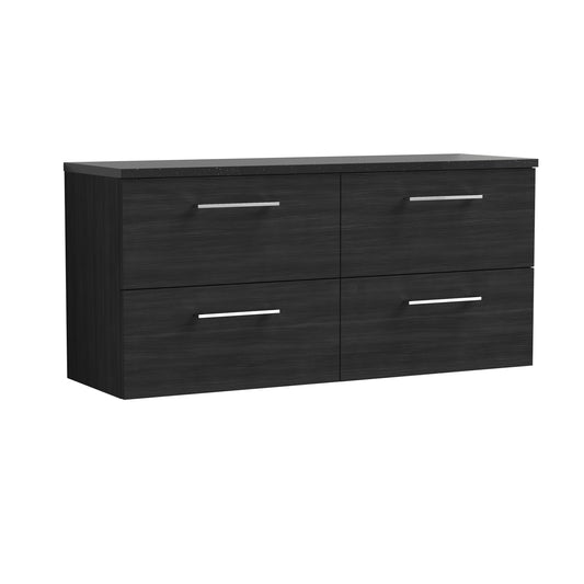 Nuie 1200mm Wall Hung 4-Drawer Vanity & Laminate Worktop