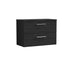 Arno Charcoal Black 800mm Wall Hung 2 Drawer Vanity & Worktop