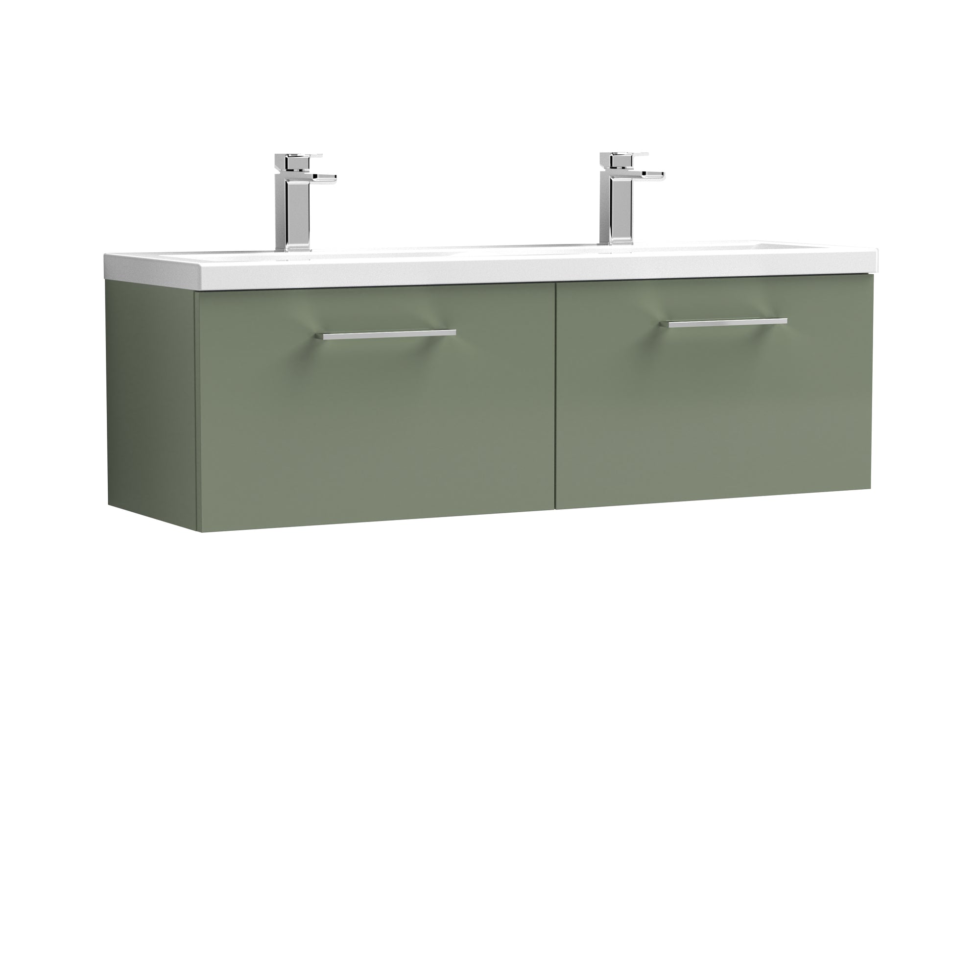 Nuie 1200mm Wall Hung 2 Drawer Vanity & Double Basin