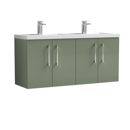 Nuie 1200mm Wall Hung 4 Door Vanity & Double Basin