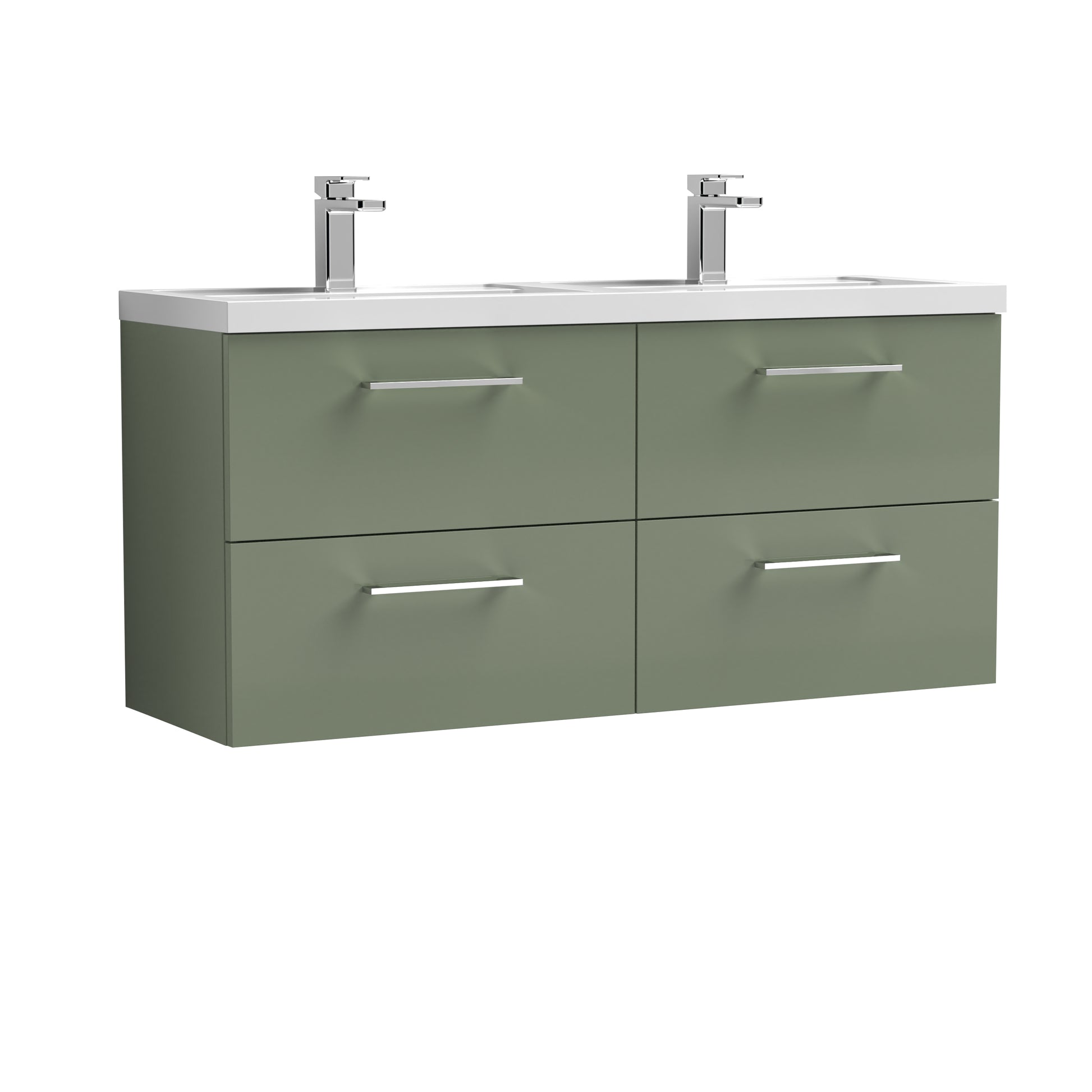 Nuie 1200mm Wall Hung 4 Drawer Vanity & Double Basin